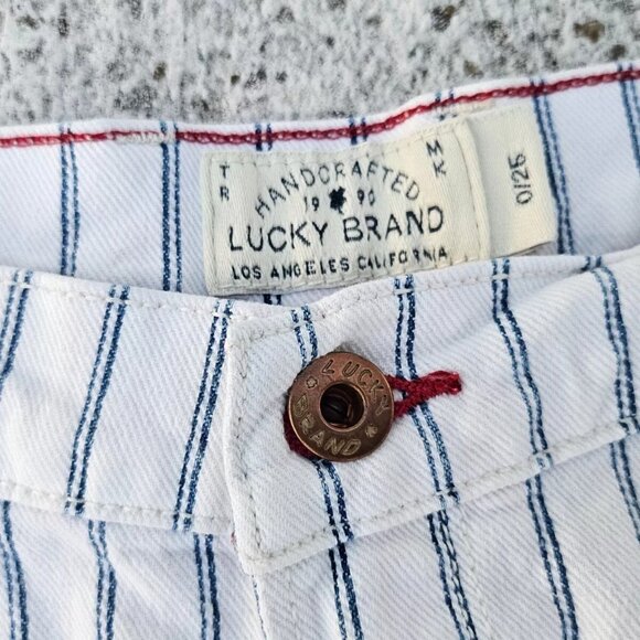 Lucky Brand Women Short Shorts Blue Striped Mini Shorts Size 0/25 - Picture 4 of 8